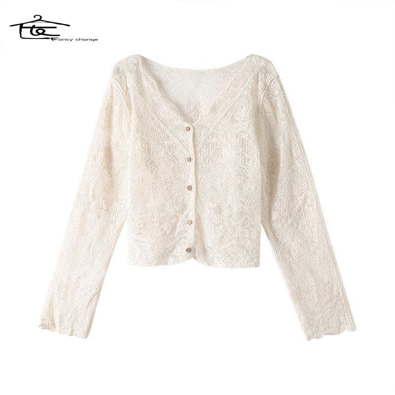 Áo Khoác Cardigan Phối Ren Mỏng Kèm Quần Yếm Thời Trang Xuân Hè Xinh Xắn Cho Nữ