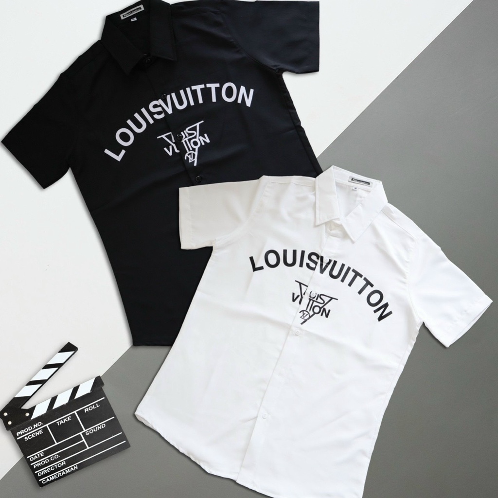 Áo Sơ Mi Nam Tay Ngắn In Chữ Cá Tính HÌNH THẬT