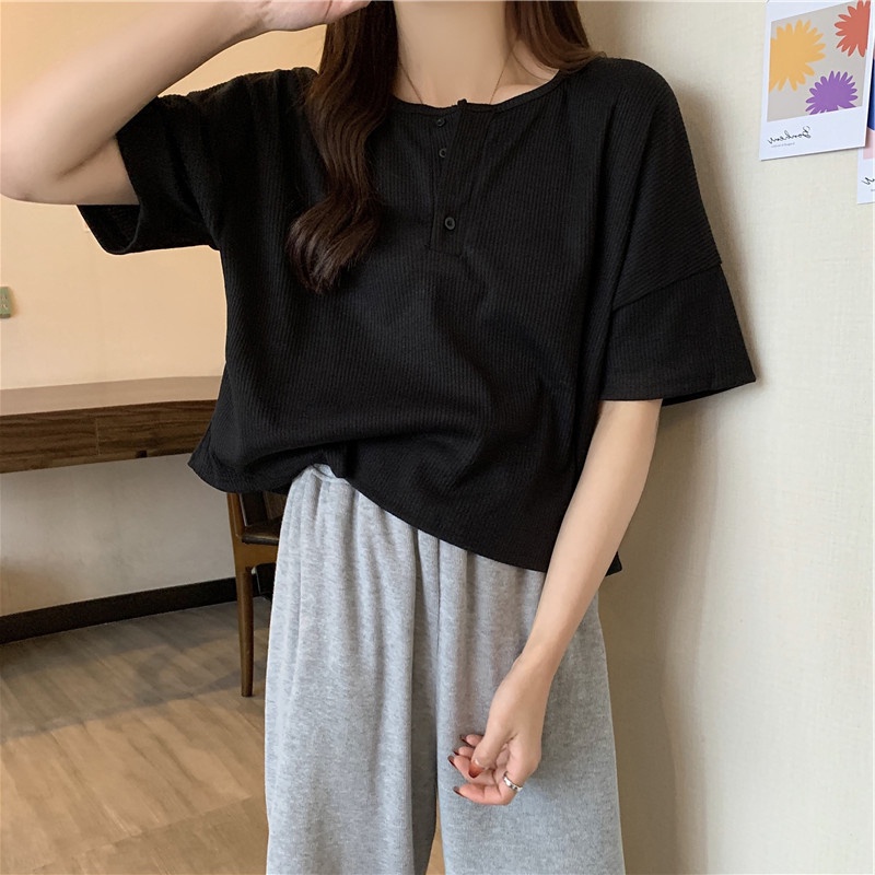 SUXI Áo Thun Thể Thao Tay Ngắn Màu Sắc Đơn Giản Dễ Phối Đồ Thời Trang Mùa Hè Cho Nữ