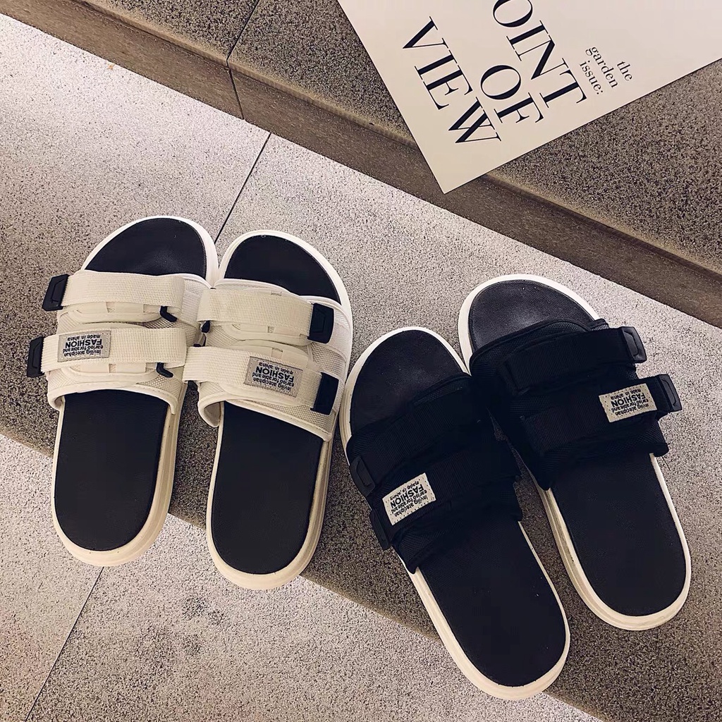 Dép quai ngang nam nữ unisex 2 quai dán Fashion phong cách Hàn Quốc