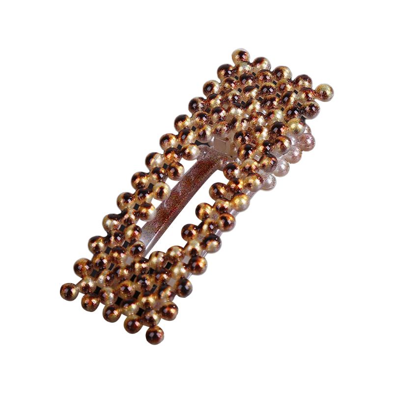 Kẹp Tóc Nhựa Hình Chữ Nhật Họa Tiết Da Báo Màu Cầu Vồng Kiểu Hàn Quốc Xinh Xắn