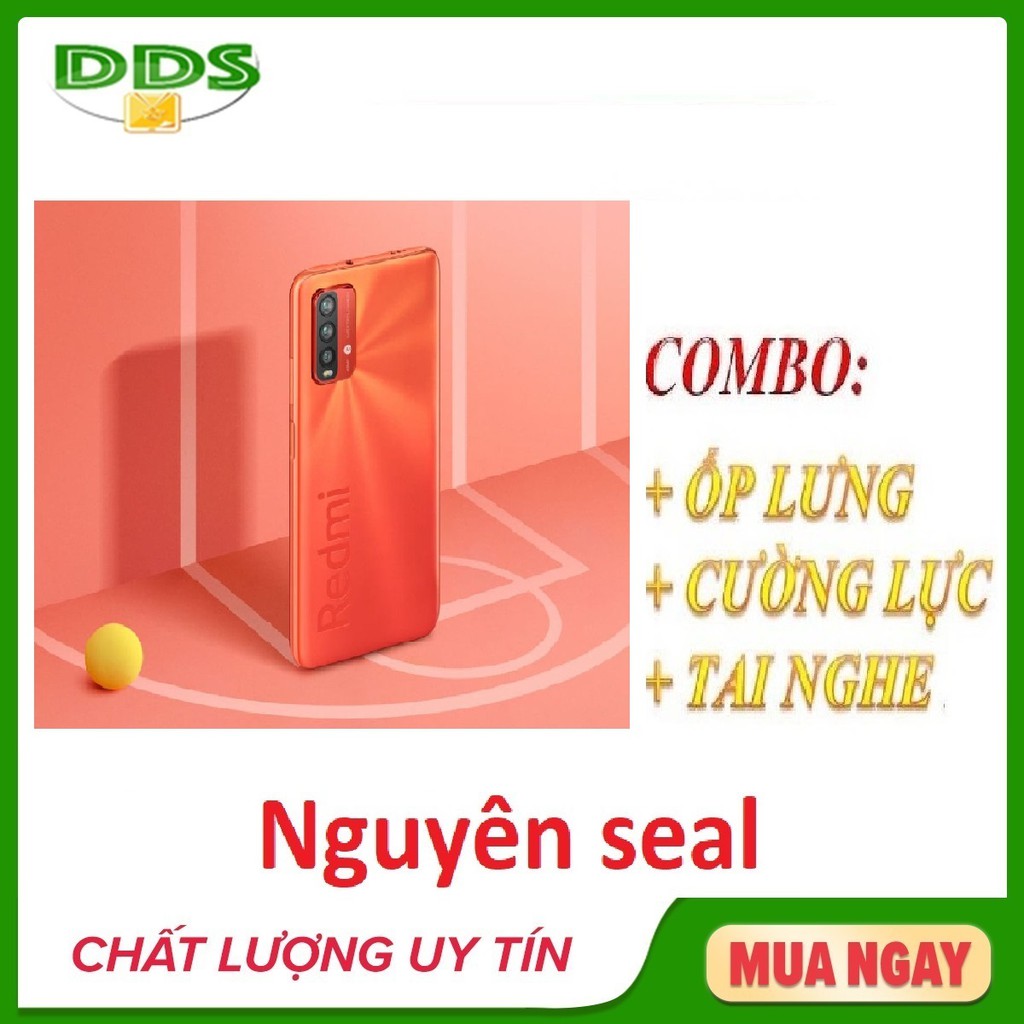 Combo Điện thoại Xiaomi Redmi Note 9 4/128  Chip Snap 662 China Version (4G) + Ốp lưng + Cường lực + Tai nghe