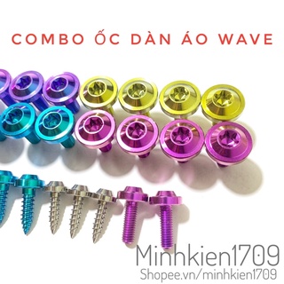 (GR5 XỊN) Combo full ốc titan dàn áo xe Wave nhỏ