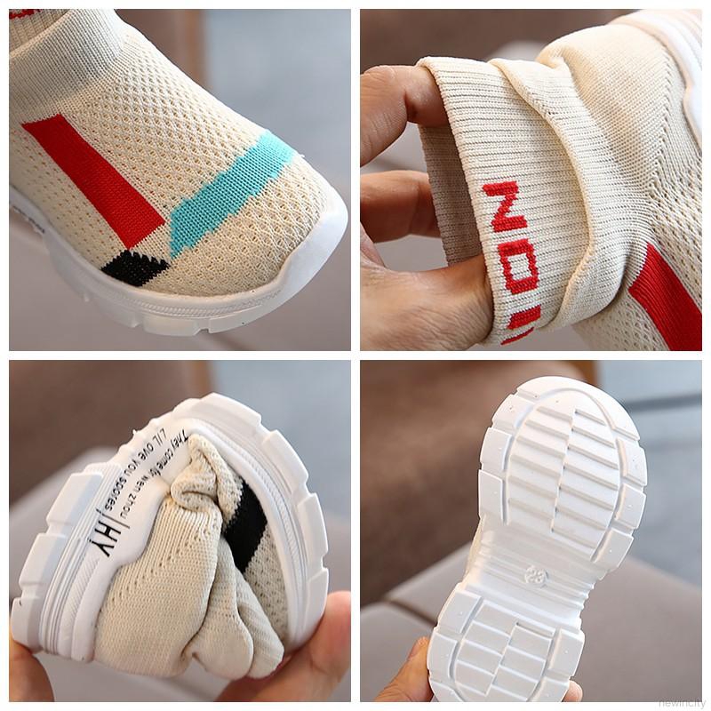 Giày thể thao dệt kim phong cách Hàn Quốc năng động thiết kế chống trượt cho bé