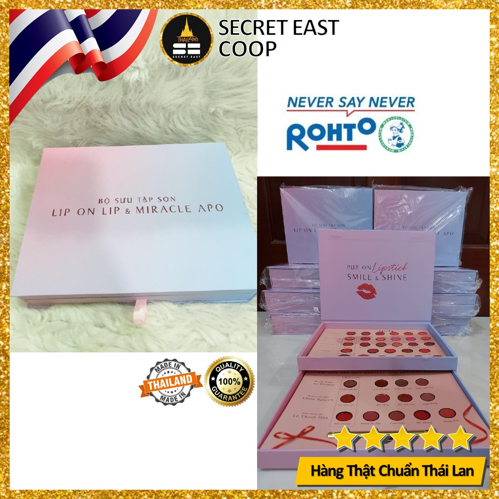 Bảng Son Miracle Apo Và Lip On Lip 2 tầng 42 màu SECRETEAST