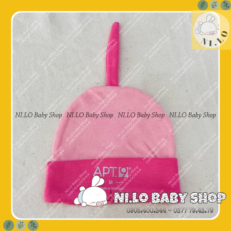 Mũ nón trơn Cotton Cho Bé Sơ Sinh 0-3 tháng tuổi, thắt nút ở đỉnh