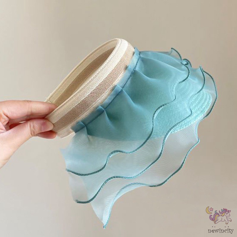 Mũ có vành phối lưới dễ thương cho bé gái