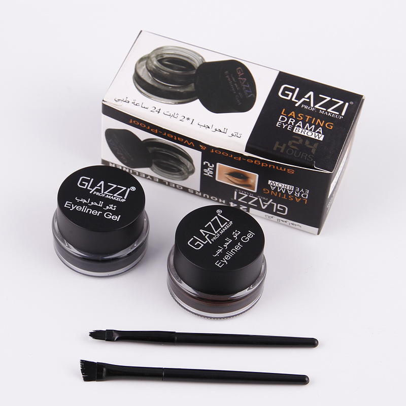 [Hàng mới về] Bộ 2 lọ gel kẻ mắt GLAZZI 2 màu gồm màu đen và màu nâu phong cách Hàn Quốc | BigBuy360 - bigbuy360.vn