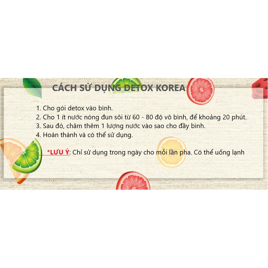 SET 60 Gói DETOX KOREA Trà trái cây sấy khô