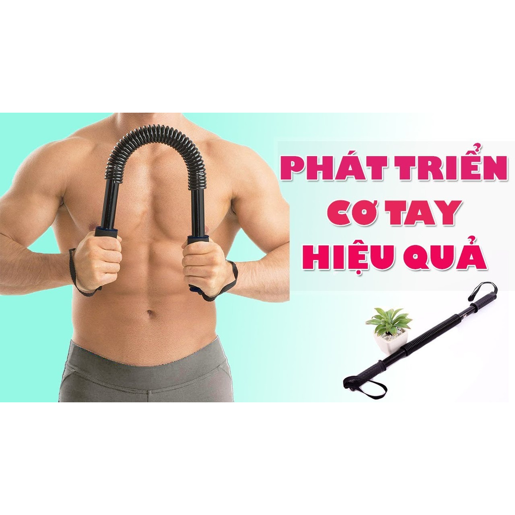 Gậy lò xo tập cơ tay 20kg 30kg 40kg 50kg 60kg gậy bẻ tập cơ tay - vai - ngực- bắp tay tại nhà cao cấp thép chống rỉ