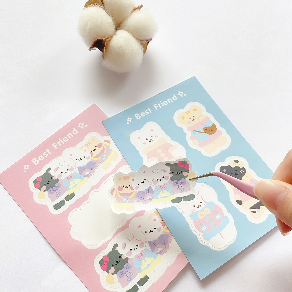 IG Cute Animal Sticker Cat Rabbit Sticker DIY Decor Scrapbook Journal Photo Laptop Bottle Box Phonecase Diary Gift