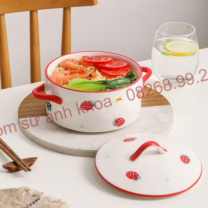 Chén Dĩa Dễ Thương Đĩa Sứ Set Bát Đĩa Decor Bát Ăn Cơm tô nắp sứ siêu đẹp.