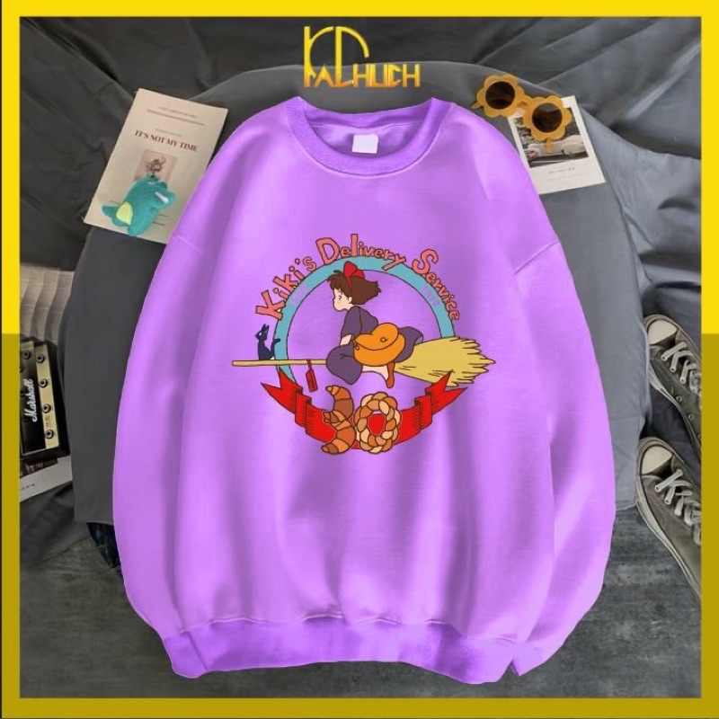 Áo sweater unisex in cô gái kikis vải nỉ bông mềm mịn