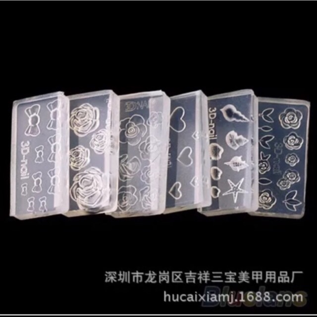 1 set 6 khuôn silicon làm hoa bột