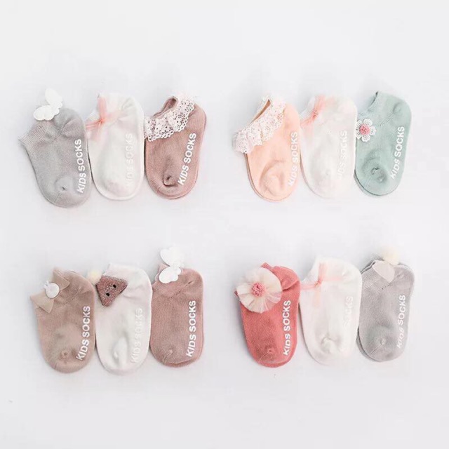 Set 3 đôi tất nơ siêu xinh