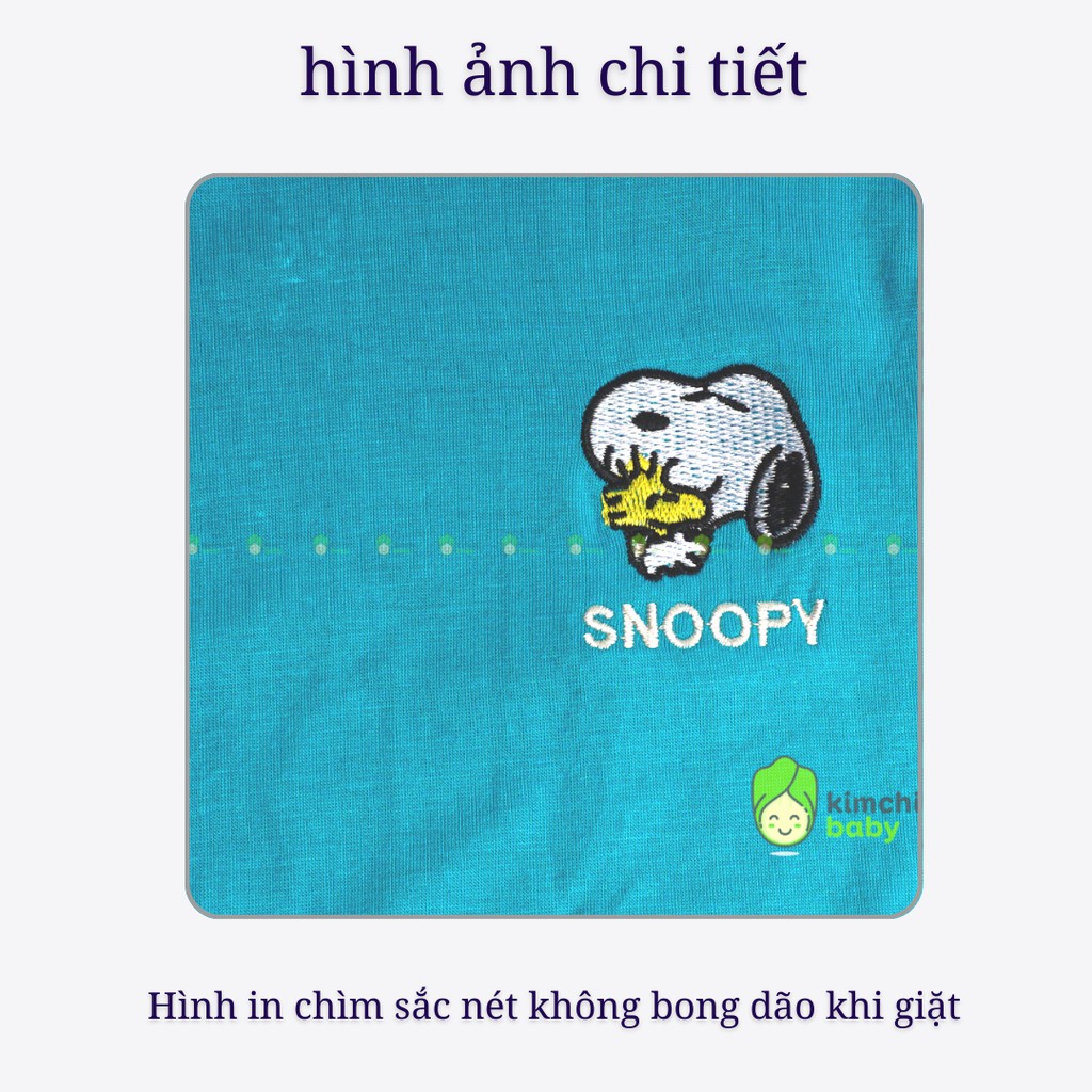 Bộ Quần Áo Alibaba Cho Bé Gái, Bé Trai Minky Mom Vải Thun Lạnh Họa Tiết Snoopy, Bộ Cộc Tay Quần Dài Mặc Nhà MKMTD2117