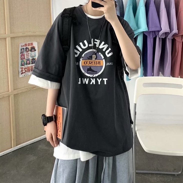 simple áo phông phong cách Hàn Quốc cotton áo phông nam unisex couple áo phông form rộng ifashion lụa retro áo thun kiểu nữ