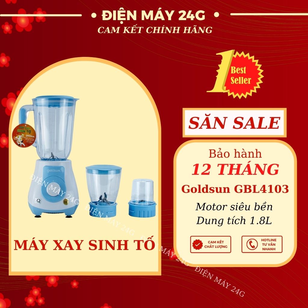 Máy xay sinh tố Goldsun GBL4103 1.8 Lít máy xay đa năng hai tốc độ xay rau củ quả trái cây xay thịt cá xay thức ăn dặm