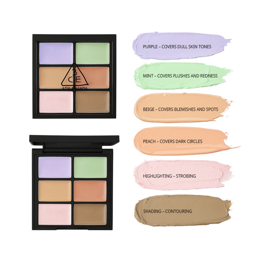 BẢNG TẠO KHỐI VÀ CHE KHUYẾT ĐIỂM [3CE] FACE TUNING CONCEALER PALETTE