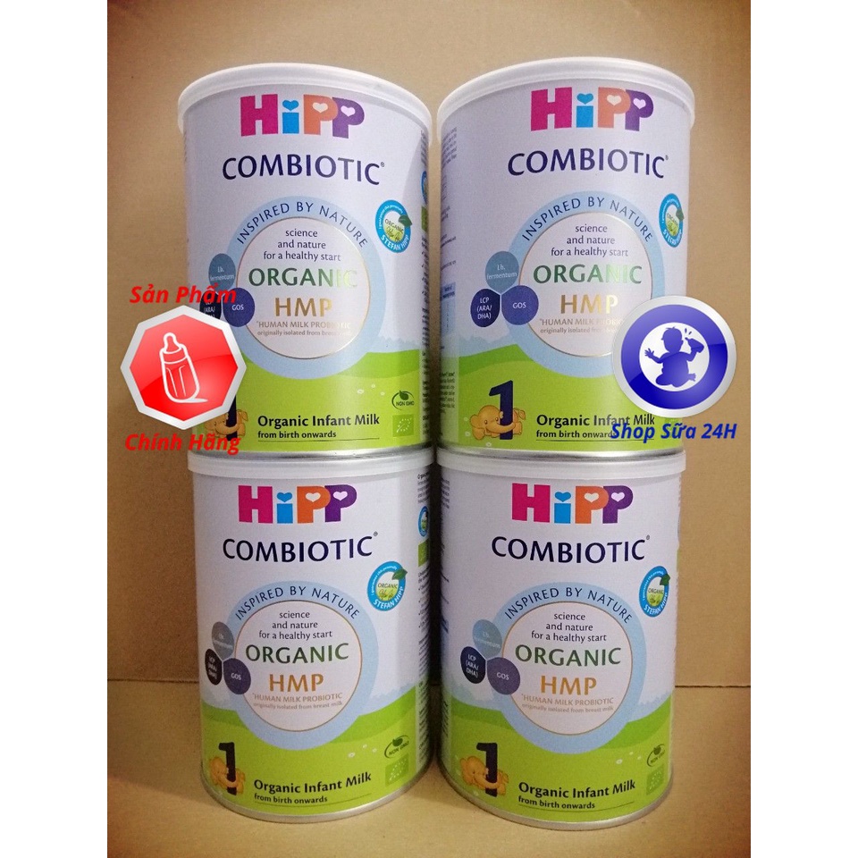 Combo 4 Lon 350g Sữa HiPP ORGANIC COMBIOTIC SỐ 1, SỐ 2, SỐ 3