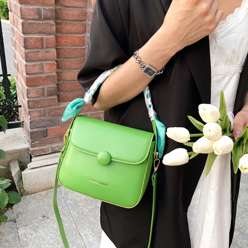 Túi IELGY đeo chéo hình vuông cỡ nhỏ có khăn lụa chất lượng cao thời trang cho nữ