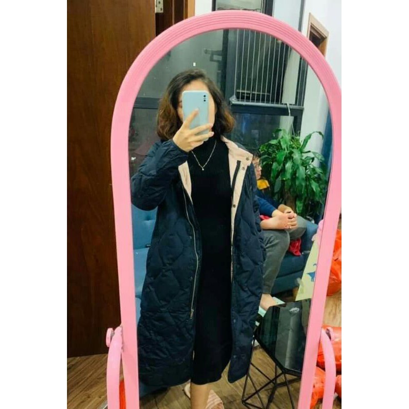 Áo khoác phao dáng dài hàng xuất dư