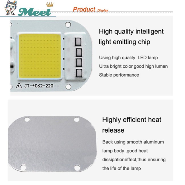 Chip Đèn Led Cob Áp Suất Cao Ac 220v 20w / 30w / 50w