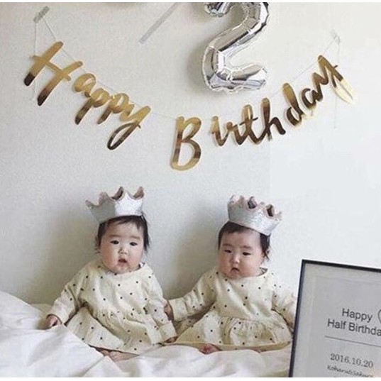 DÂY CHỮ HAPPY BIRTHDAY ÉP KIM KIỂU MỚI TRANG TRÍ SINH NHẬT