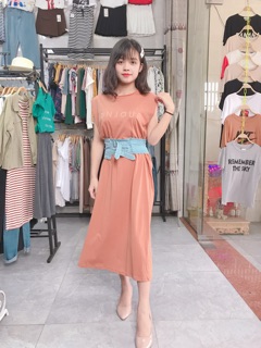 Váy phông suông đai jeans