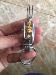Móc khoá inox mặt phật làm thủ công