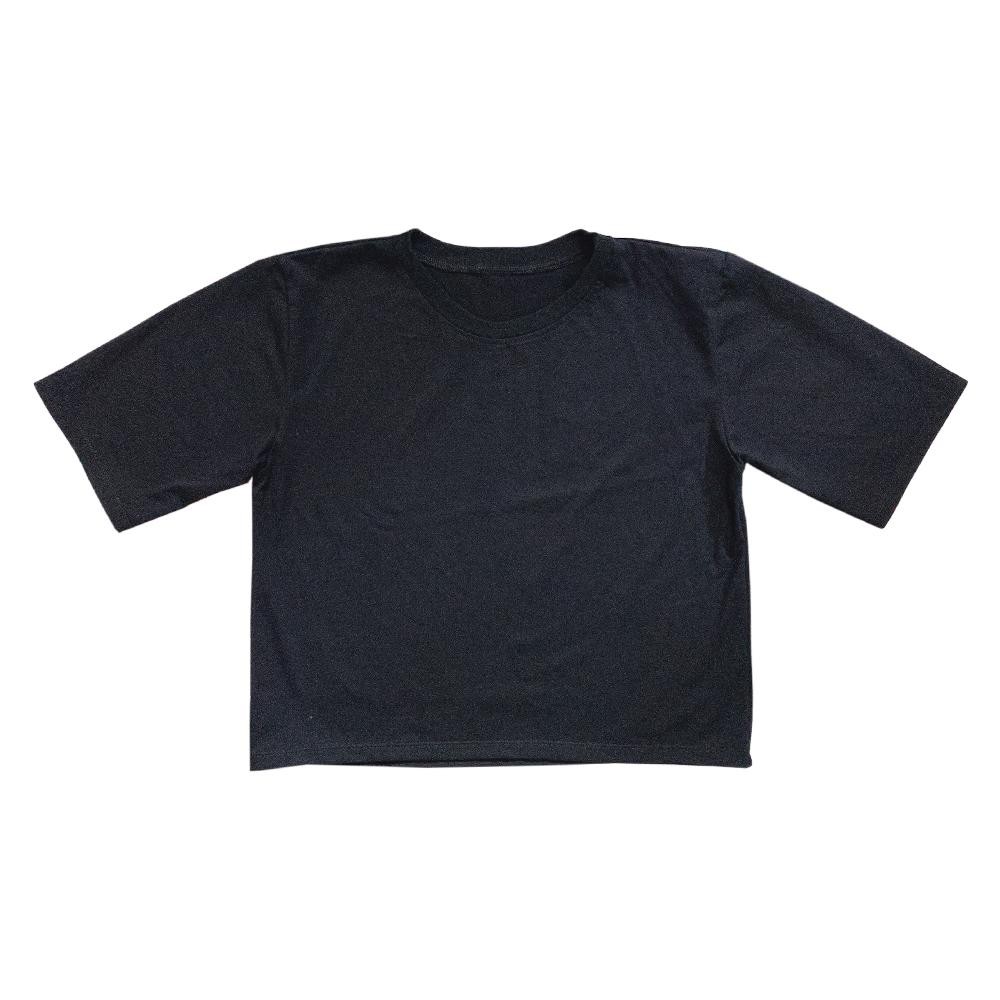 Áo thun croptop đen freesize 60kg
