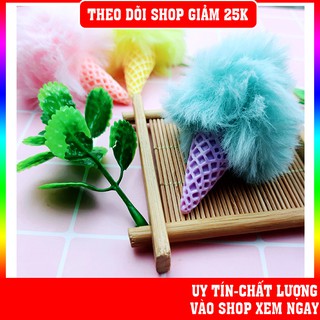 móc khóa hình cây kem lông xù cực mượt cute