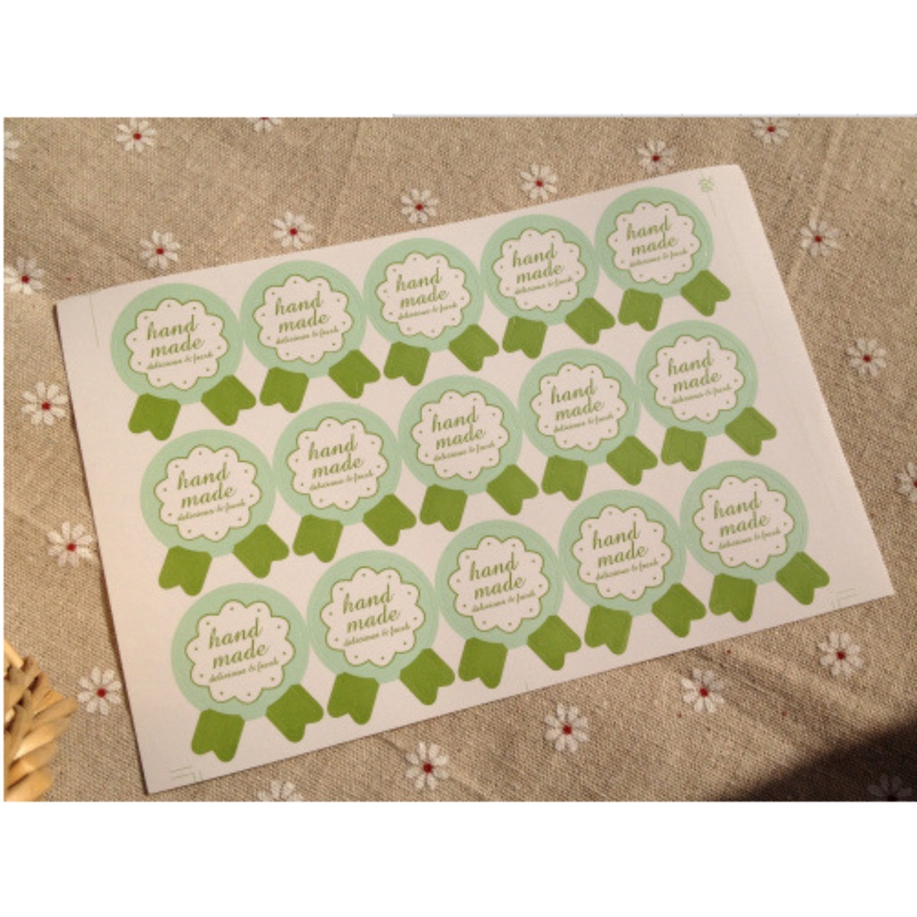 15 Sticker Tem Nhãn chữ HANDMADE dán quà tặng, trang trí..v..v...
