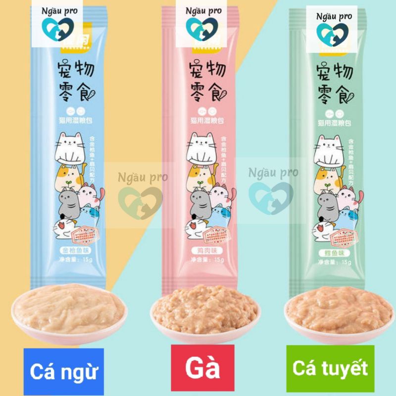 Soup thưởng cho mèo SHIZUKA thanh 15g vị cá ngừ vị gà chicken - Súp cho mèo CATFOOD, CIAO - Snack chó mèo thú cưng