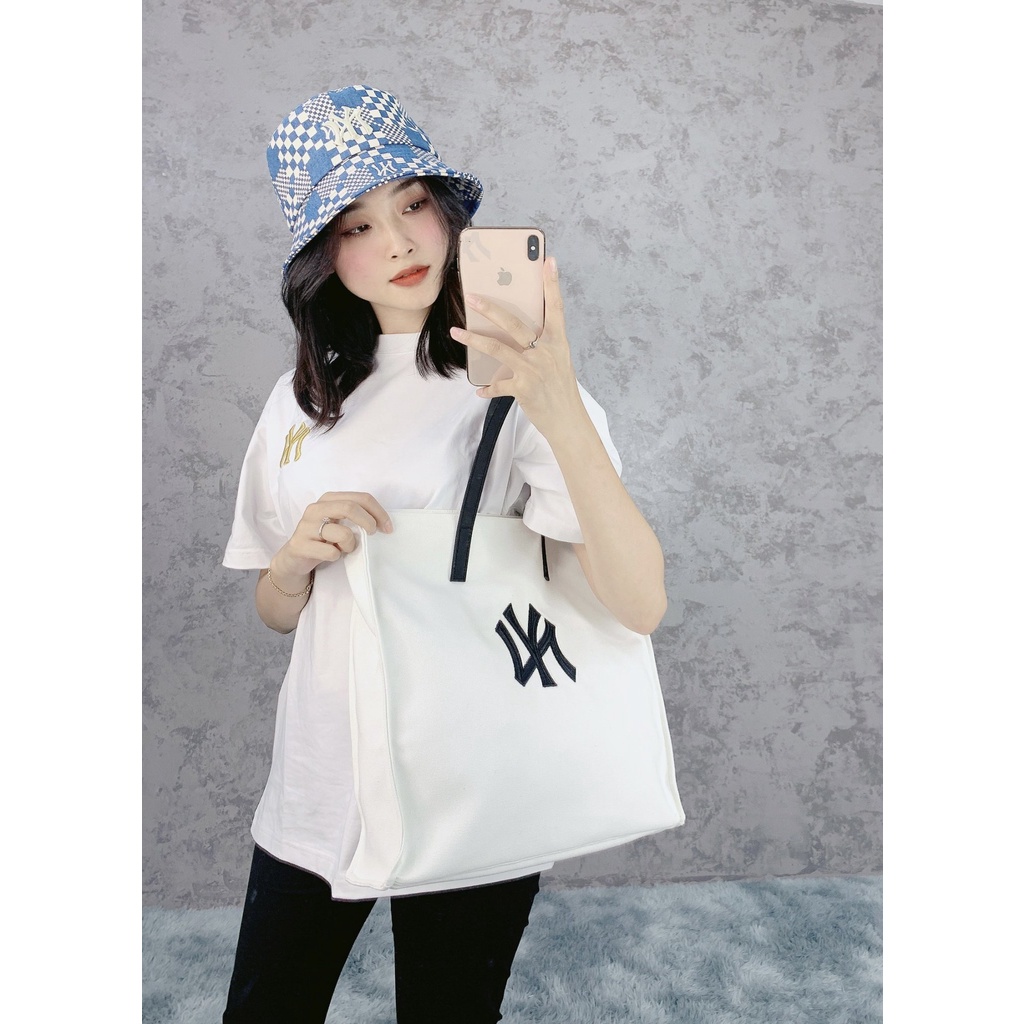 ⚡️  TÚI TOTE MLB CANVAS TOTE BAG NEW YORK YANKEES WHITE  - Hàng xuất xịn Full tem tag | CAM KẾT CHẤT LƯỢNG