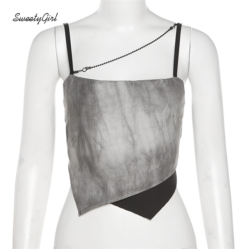 Áo Tank Top Dáng Ôm Hở Lưng Màu Tương Phản Thời Trang Cho Nữ