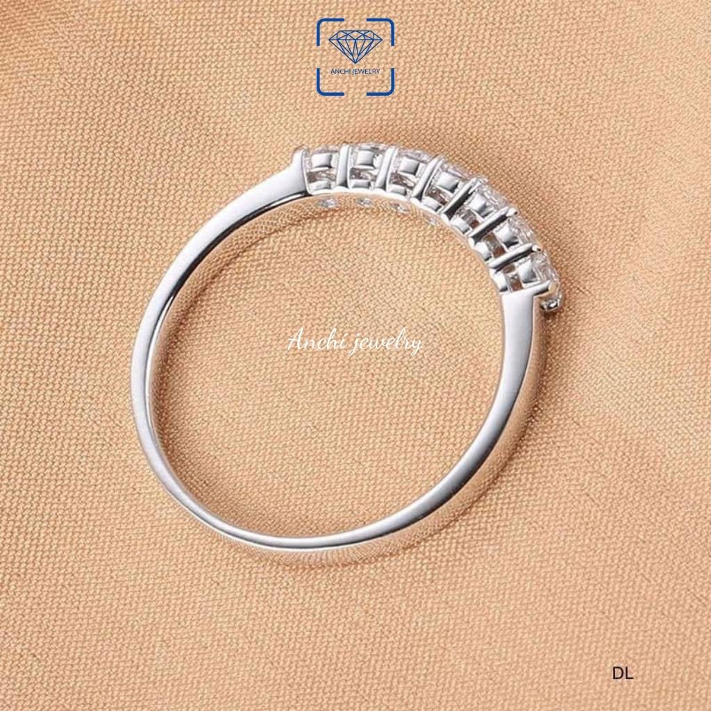 Nhẫn nữ bạc ta đính đá cầu vồng - Anchi jewelry