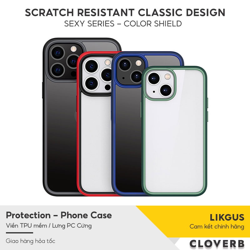 Ốp Lưng iPhone 13 LIKGUS Sexy Seris Viền Màu TPU Mềm Chống Sốc, Lưng PC Cứng Trong Suốt Chống Trầy, Viền Bảo Vệ Camera
