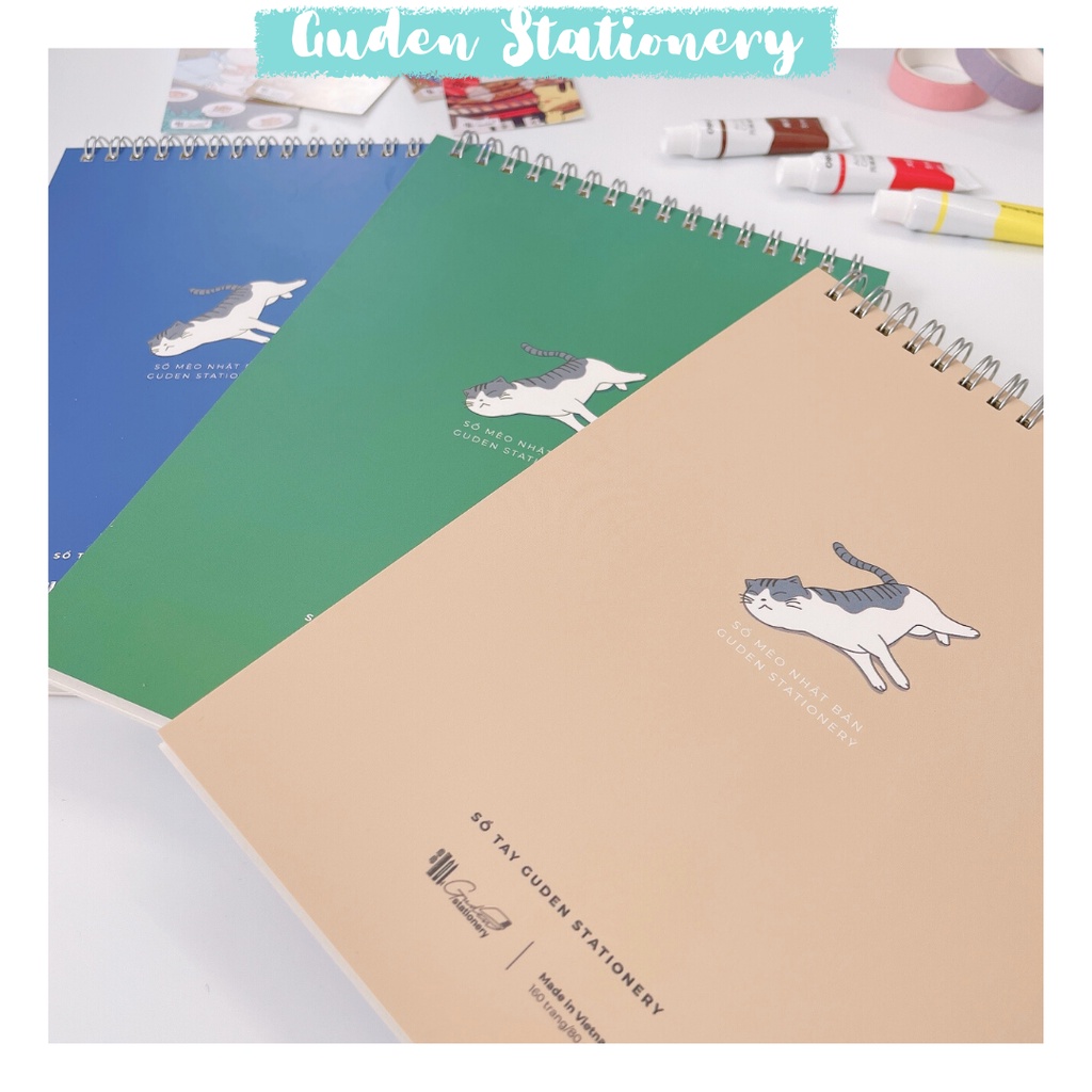 Sổ tay vẽ chì, sổ tay vẽ ký họa, Sketchbook A5 mèo Nhật Bản Guden_Guden Stationery