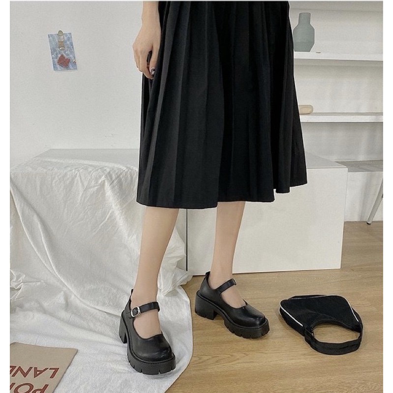 [Có sẵn+ảnh thật] Giày búp bê lolita quai ngang đế răng cưa đế 5cm - mã 04 | BigBuy360 - bigbuy360.vn