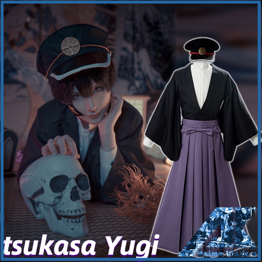 Anime Jibaku Shounen Hanako-kun tsukasa Yugi cosplay Bộ kimono Hóa Trang Nhân Vật