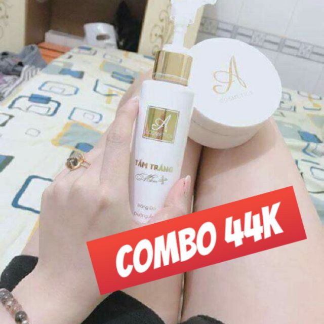 Combo Kem dưỡng trắng da và Sữa tắm trắng