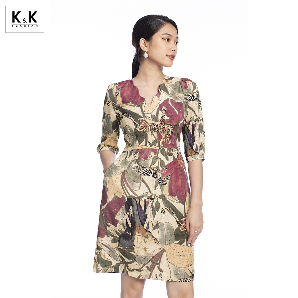 Đầm Công Sở Nữ Tay Lỡ K&K Fashion KK106-09 Dáng Chữ A