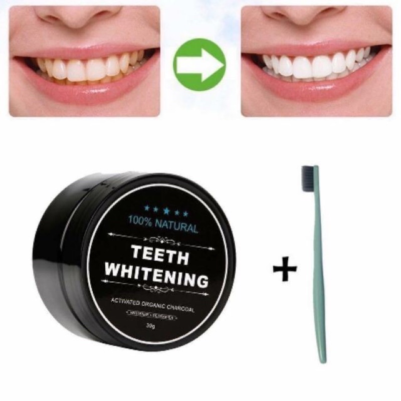 COMBO 2 HỘP Than Hoạt Tính trắng răng chống hôi miệng Whitening Teeth