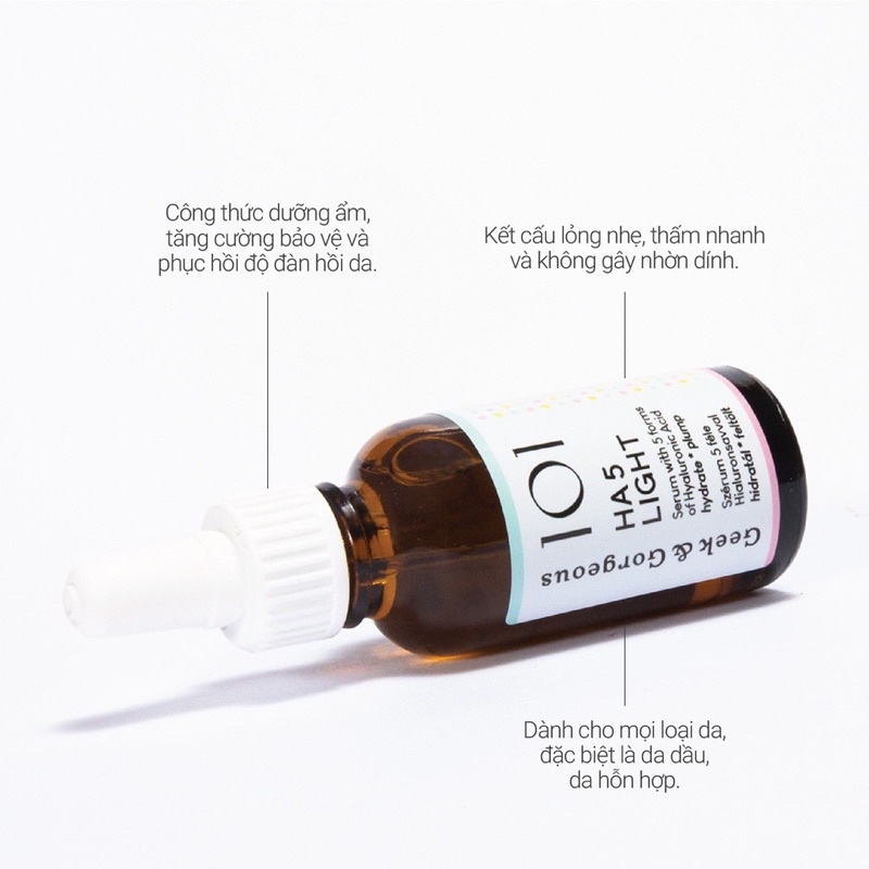 Tinh chất cấp nước dịu nhẹ HA 5 Light và HA Rich chứa 5 loại Hyaluronic Acid