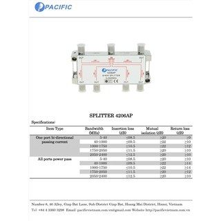 Bộ chia truyền hình cáp PACIFIC 1 Ra 6 Tivi - 4206AP