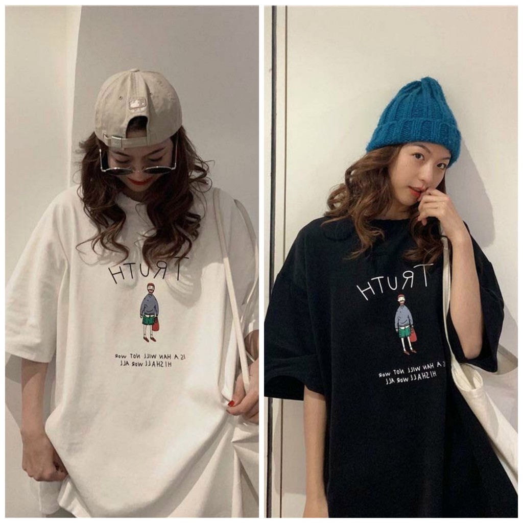 [ẢNH THẬT+FREESIZE] ÁO THUN FORM RỘNG UNISEX TRUTH CỰC CHẤT