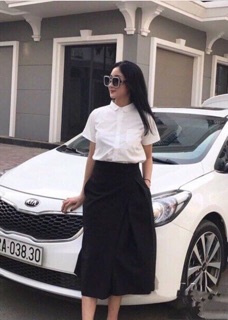 Chân váy vạt chéo