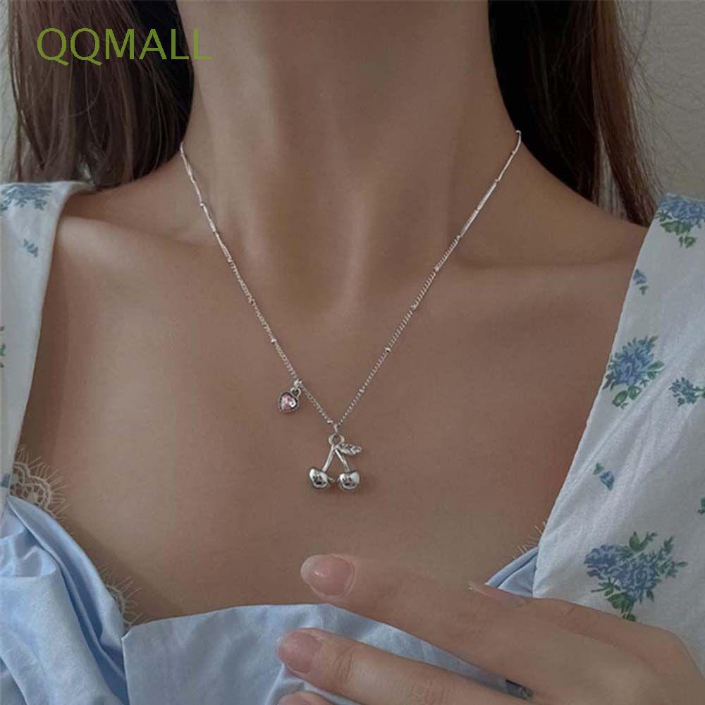 Vòng cổ Hợp Kim Mặt Hình Trái Cherry / Gấu Hoạt Hình Đơn Giản Thời Trang Cho Nữ