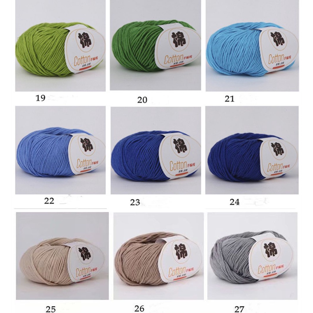 Cuộn len sợi cotton mềm mại màu trơn chất lượng cao